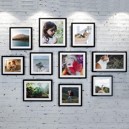 upsimples 11x14 Picture Frame Set of 5,Display Pictures 8x10 with Mat or 11x14 Without Mat,Wall Gallery Photo Frames,Iron Red