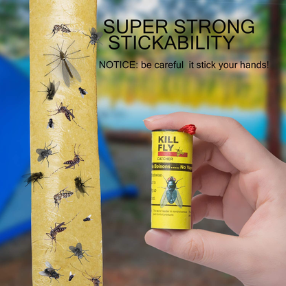 20 Pack Sticky Fly Strips Tape Ribbon, Fly Trap Catcher, Gnat Killer Indoors/Outdoors