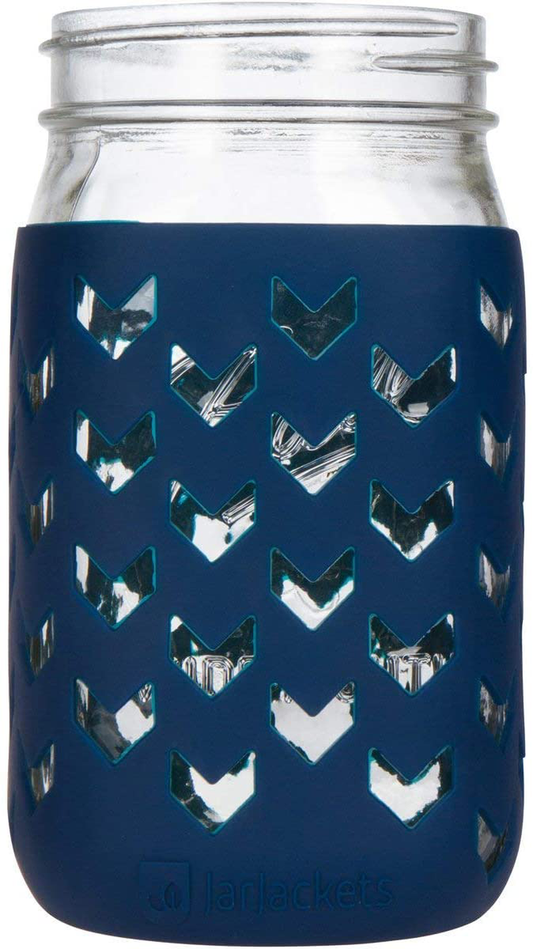 JarJackets Silicone Mason Jar Sleeve - Fits 32oz (1 quart) WIDE-Mouth Jars … (1, Midnight)