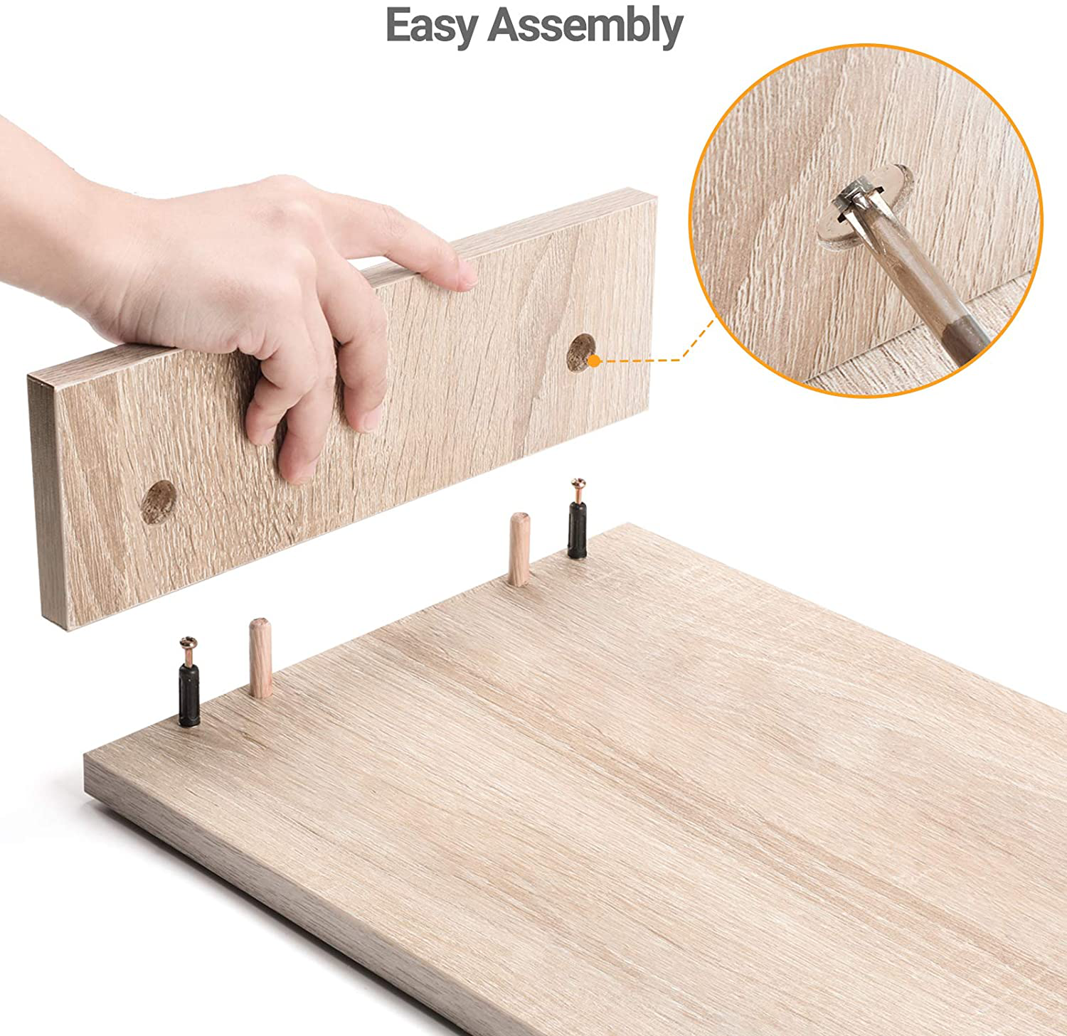 AMERIERGO Dual Monitor Stand Riser- 3 Shelf Screen Stand with Adjustable Length and Angle, 2 Extra Functional Slot Desktop Organizer Stand for PC, Computer, Laptop (Light Wood)