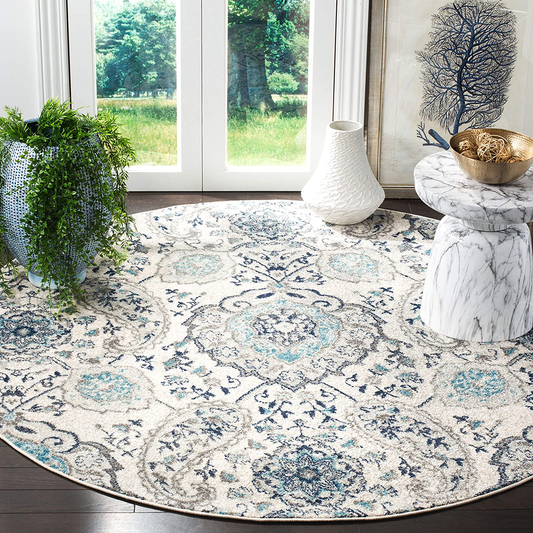 Safavieh Madison Collection MAD600C Boho Chic Glam Paisley Non-Shedding Stain Resistant Living Room Bedroom Runner, 2'3" x 6' , Cream / Light Grey