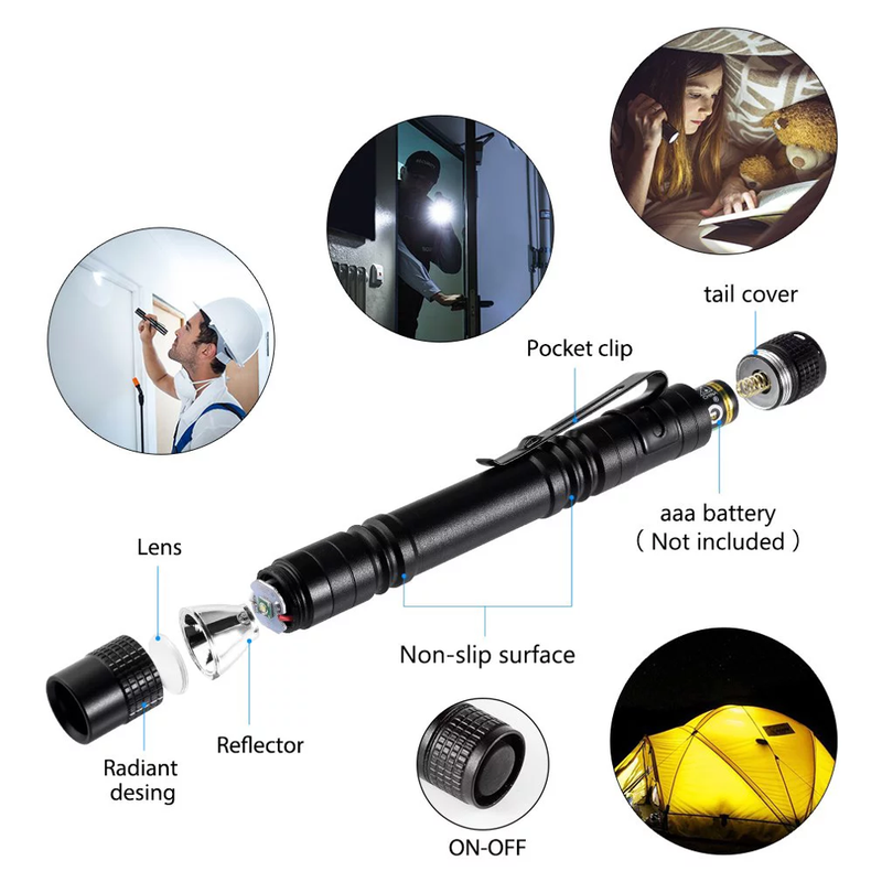 5 PCS LED Pen Light Flashlights - Mini Flashlight for Inspection, Repair, Camping