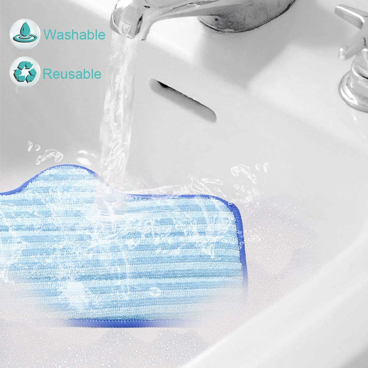 KEEPOW Microfiber Pads for Dupray Neat Steam Cleaner, 6 Pack Washable Pads