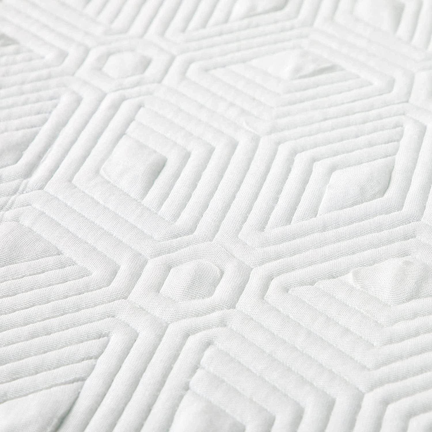 LUCID Memory Foam Soft and Breathable-Machine Washable Mattress Topper Cover, California King, White