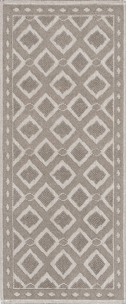 Textured Geometric Trellis Bath Mat