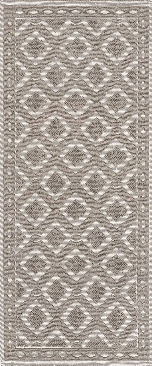 Textured Geometric Trellis Bath Mat