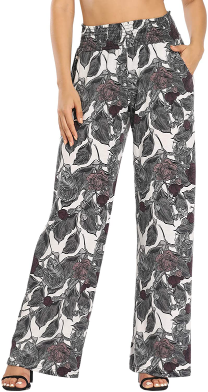 Urban CoCo Women's Boho Palazzo Pants Wide Leg Lounge Pants