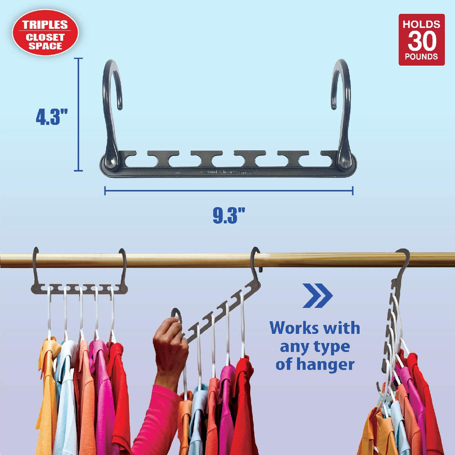 Wonder Hanger Max New & Improved, Pack of 24 – Triples Closet Space for Easy, Effortless, Wrinkle-Free Clothes, Comes Fully Assembled, White