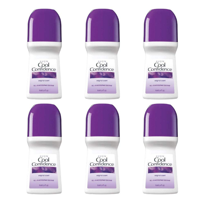 6 Pack -Cool Confidence Deodorant Antiperspirant Roll On - Original Scent 
