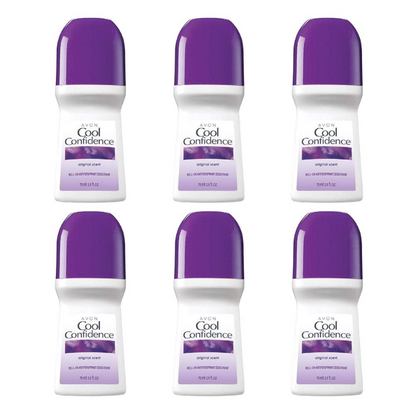 6 Pack -Cool Confidence Deodorant Antiperspirant Roll On - Original Scent 