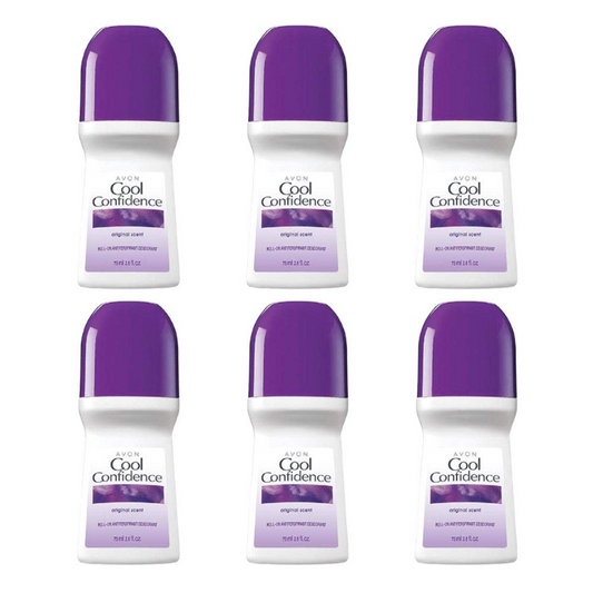6 Pack -Cool Confidence Deodorant Antiperspirant Roll On - Original Scent 