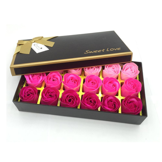 Floral Scented Bath Soap Rose Flower Petals 18 PCS Pink