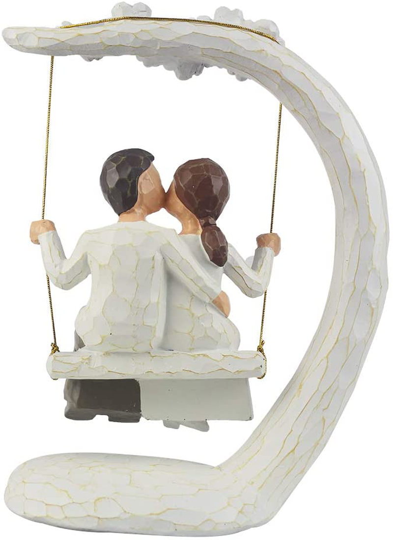 Romantic Couple Figurines in Love , 9Inch Hand Painted Sweet Loving Together Couple Sculpture to Remember Beautiful Moment - Best Gift for Valentine's Day, Wedding Anniversary,Weddings