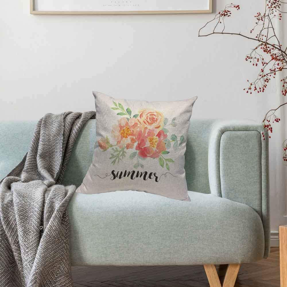 Cotton Linen Throw Pillow Case Pillow Cushion Covers Home Sofa Decorative 18 X 18 Inch