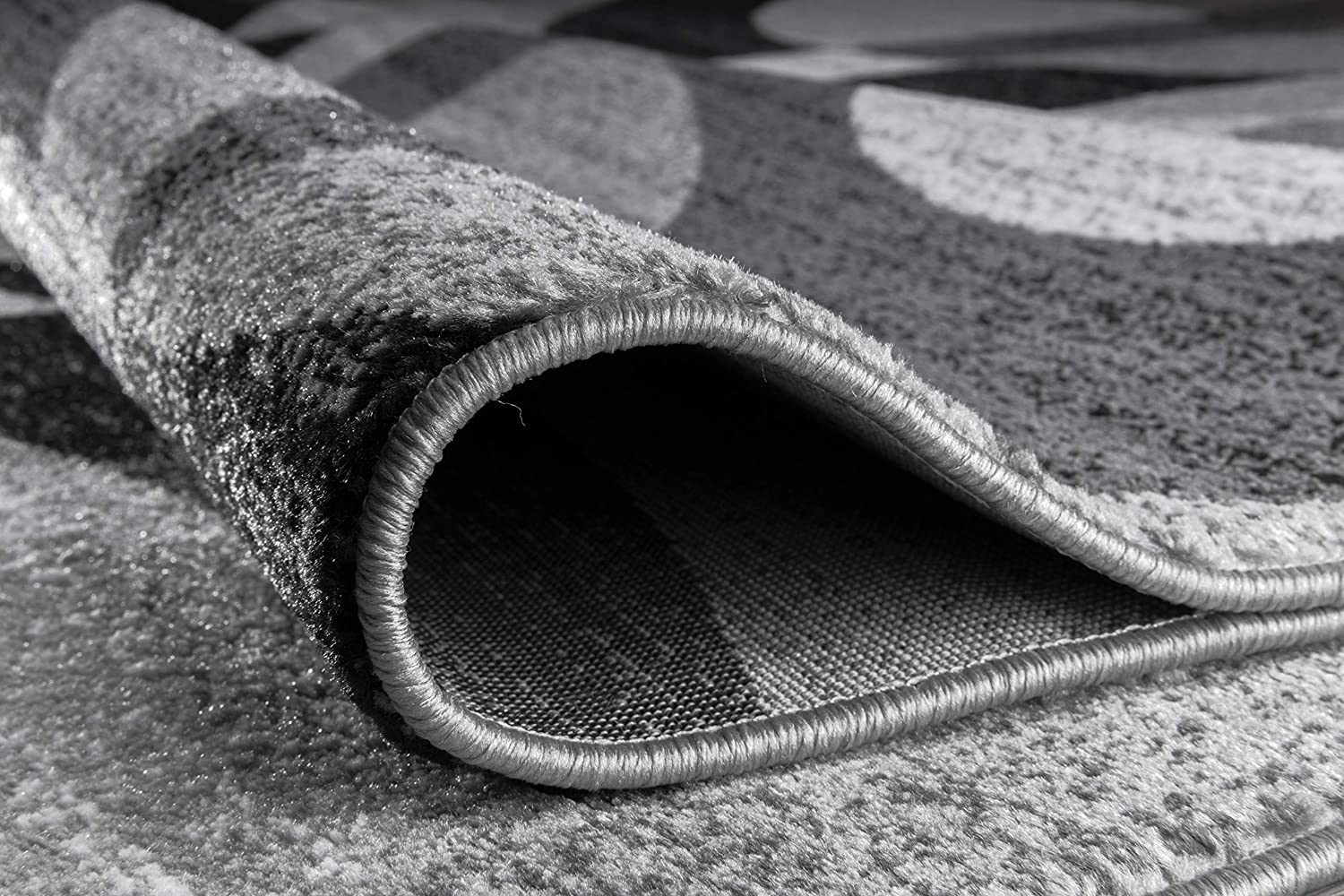 Contemporary Modern Circles Gray Area Rug Abstract 2' x 3'