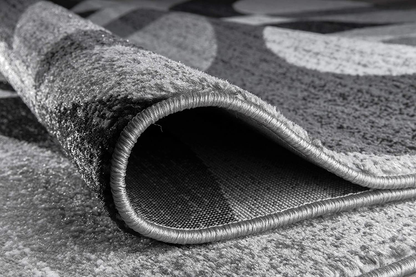 Contemporary Modern Circles Gray Area Rug Abstract 2' x 3'
