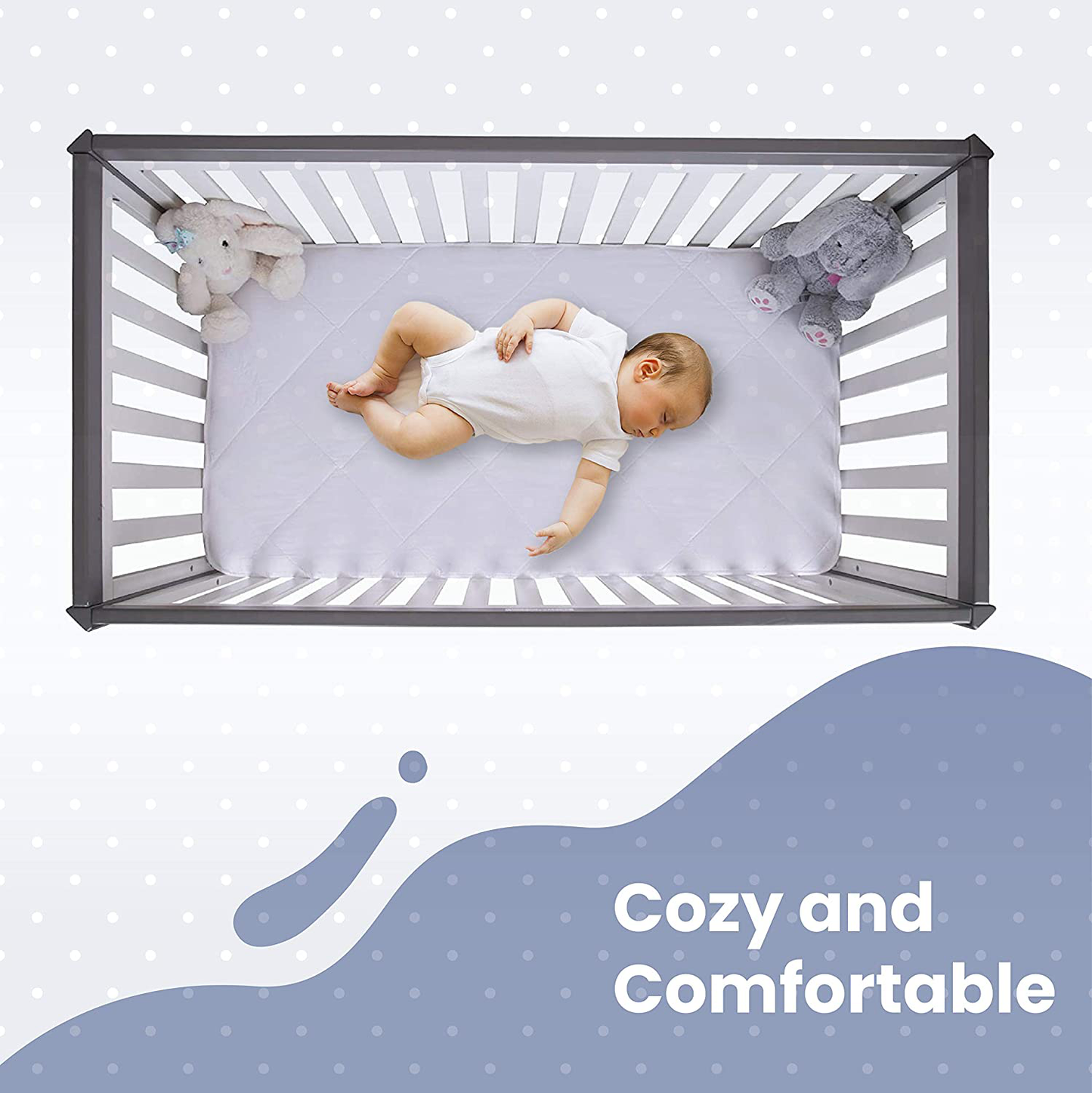 MAXI Fitted PortaCrib Down Alternative Mattress Pad - 100% Cotton, 300 Thread Count (Porta Crib)