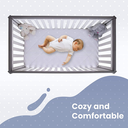 MAXI Fitted PortaCrib Down Alternative Mattress Pad - 100% Cotton, 300 Thread Count (Porta Crib)
