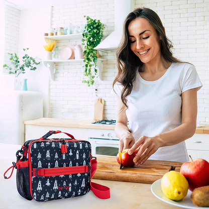 Bentgo Kids Prints Lunch Bag - Double Insulated, Durable, Water-Resistant Fabric with Interior and Exterior Zippered Pockets and External Bottle Holder- Ideal for Children of All Ages (Fairies)