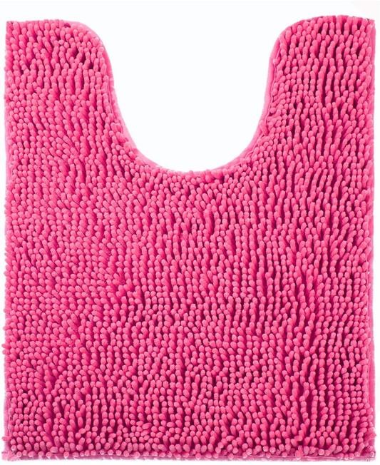 Bath Rugs Floor Non Slip Curved Bathroom Mat  Microfiber Plush Super Water Absorbent Machine Wash/Dry Shaggy Carpet for Toilet 