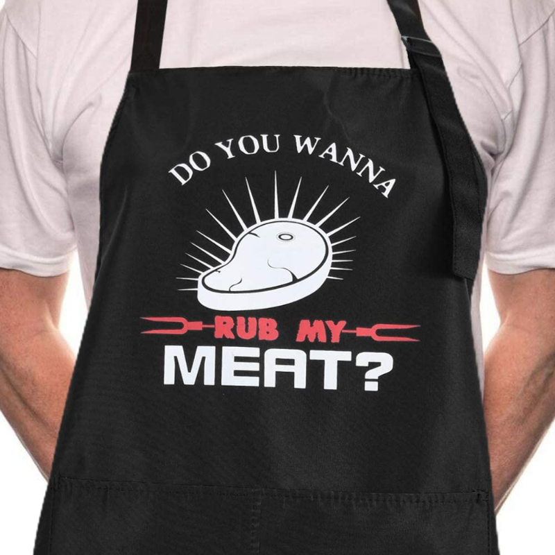 Funny Black Chef Aprons - Adjustable with Pockets