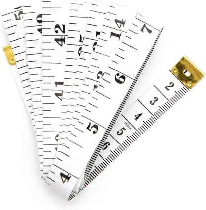 Soft Tape Measure Double Scale Body Sewing Flexible Ruler for Weight Loss Medical Body Measurement Sewing Tailor Craft Vinyl Ruler, Has Centimetre Scale on Reverse Side 60-inch（White）