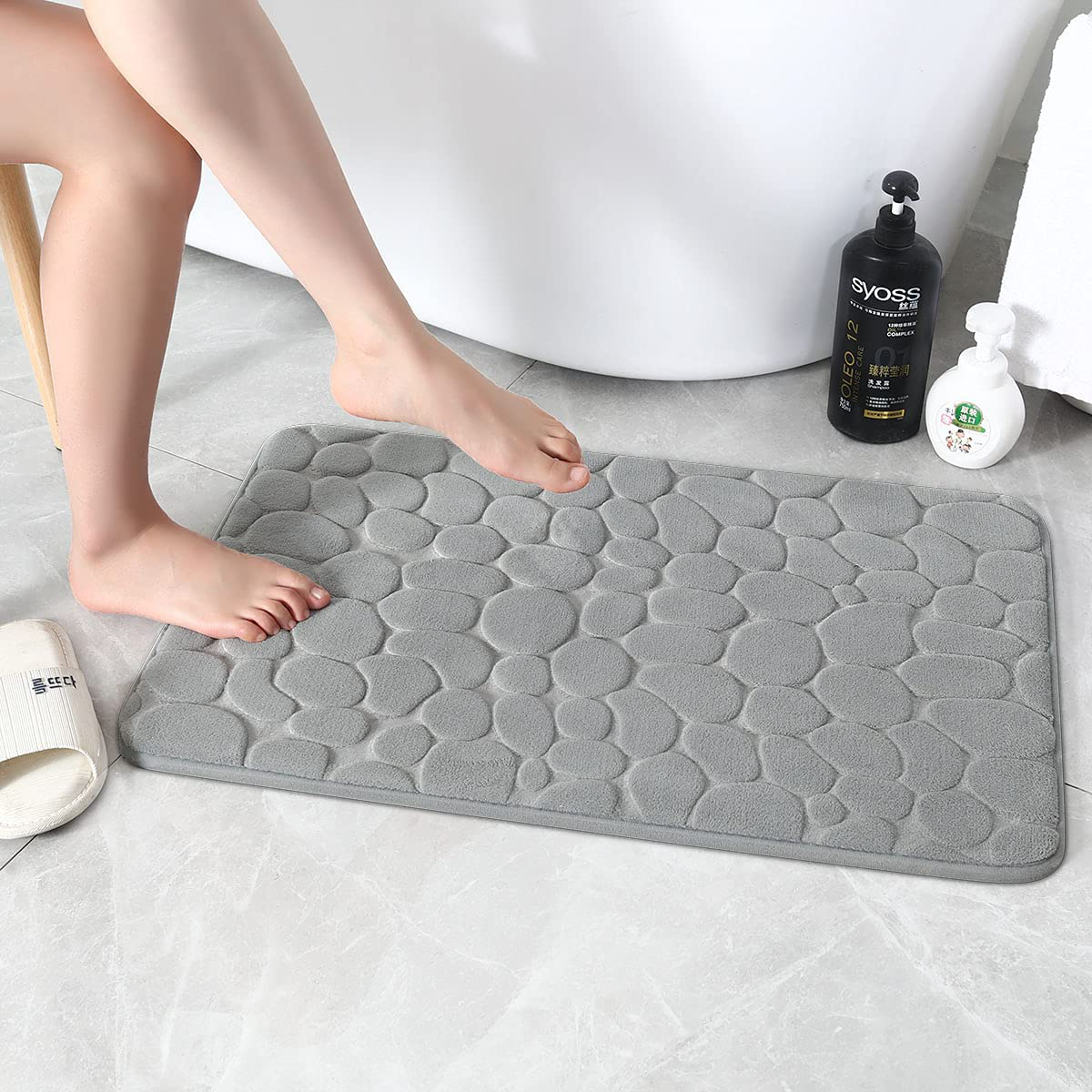 Memory Foam Bath Mat Skid Resistant Absorbent Bathroom Rug Carpet Machine Washable