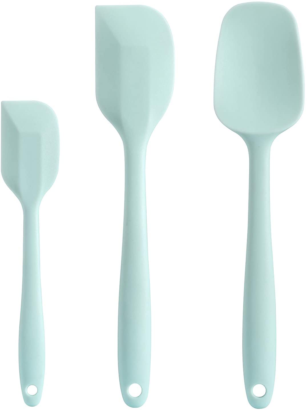 Cooptop Silicone Spatula Set - Rubber Spatula - Heat Resistant Baking Spoon & Spatulas (Aqua Sky)