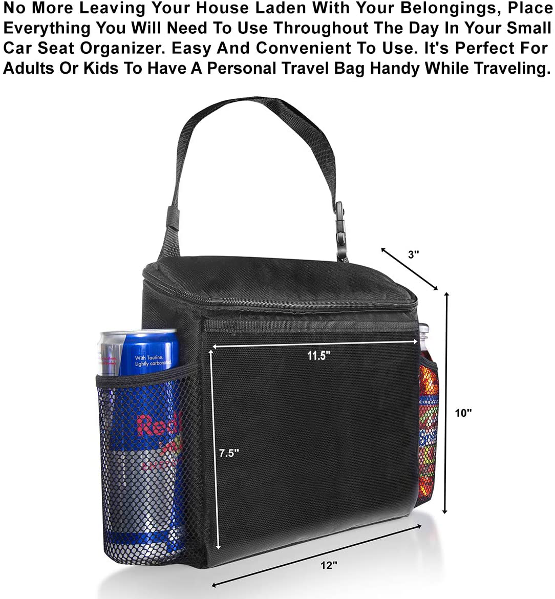 lebogner Insulated Car Seat Back Organizer + iPad and Tablet Holder, Auto Driver Or Passenger Accessories Organizer, Vehicle Front Seat Caddy, Personal Travel Cooler Storage Bag for Adults & Kids