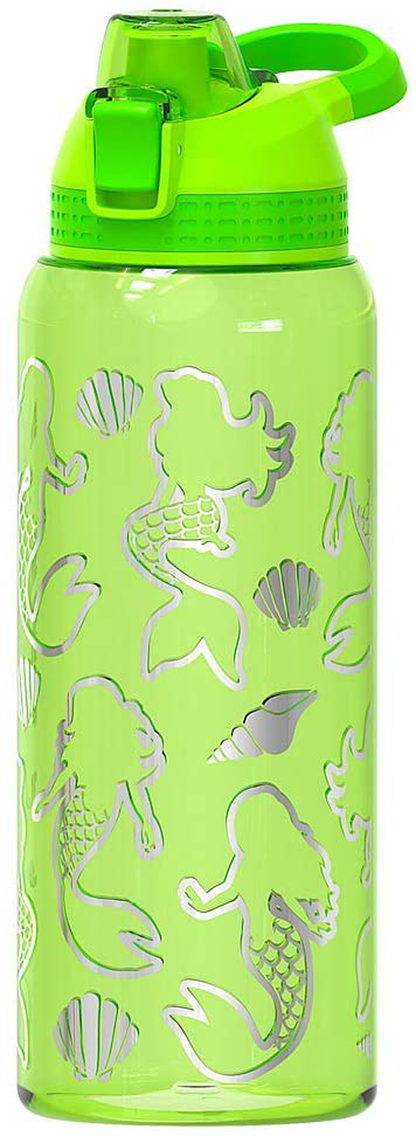 Glitter Water Bottle for Women Teen Girls, BPA FREE Tritan & Leak Proof One Click Open Flip Top & Easy Clean & Soft Carry Handle