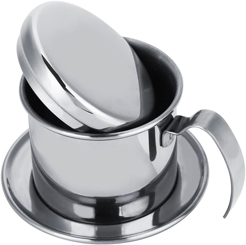 Stainless Steel Drip Coffee Filter Maker Vietnamese Style Drip Coffee Pot Infuser Ideal for on the Go/home (Gold)