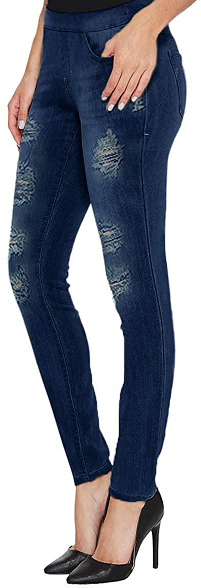 H&C Women Super Stretch Skinny Pull on Pant with Petite Regular and Long Inseam