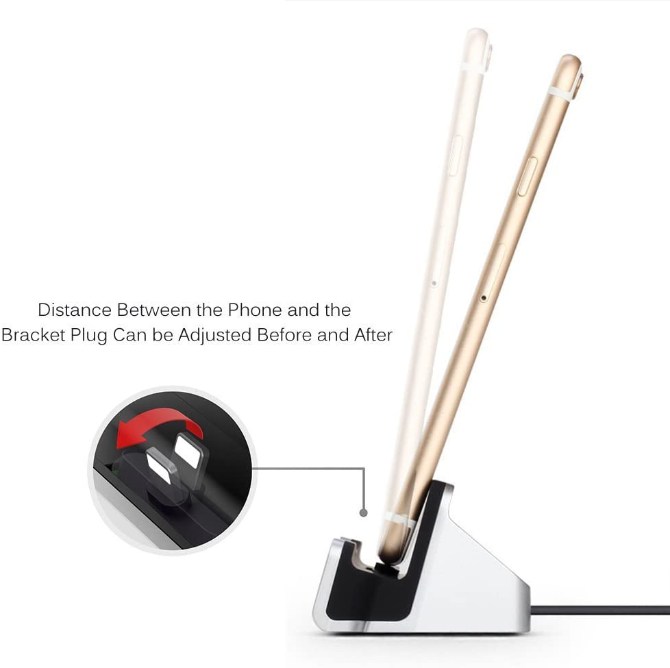 iPhone Compatible Charging Dock Station, 8-pin Charging Dock Compatible with Apple iPhone 8, iPhone X, iPhone 7/7 Plus 6 6S Plus 5 5S