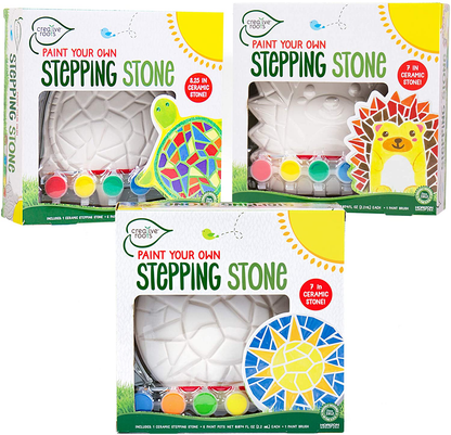 Creative Roots 92849 Paint Your Own Turtle Stepping Stone by Horizon Group Usa, 6 Paint Pots and Brush included, Assorted