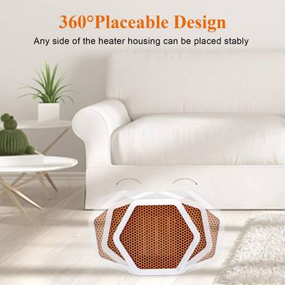 Electric Space Heater,1000W Small Heater Ceramic Space Heater with Overheat Protection,Heat Up in Minutes for Home Office Floor or Desktop