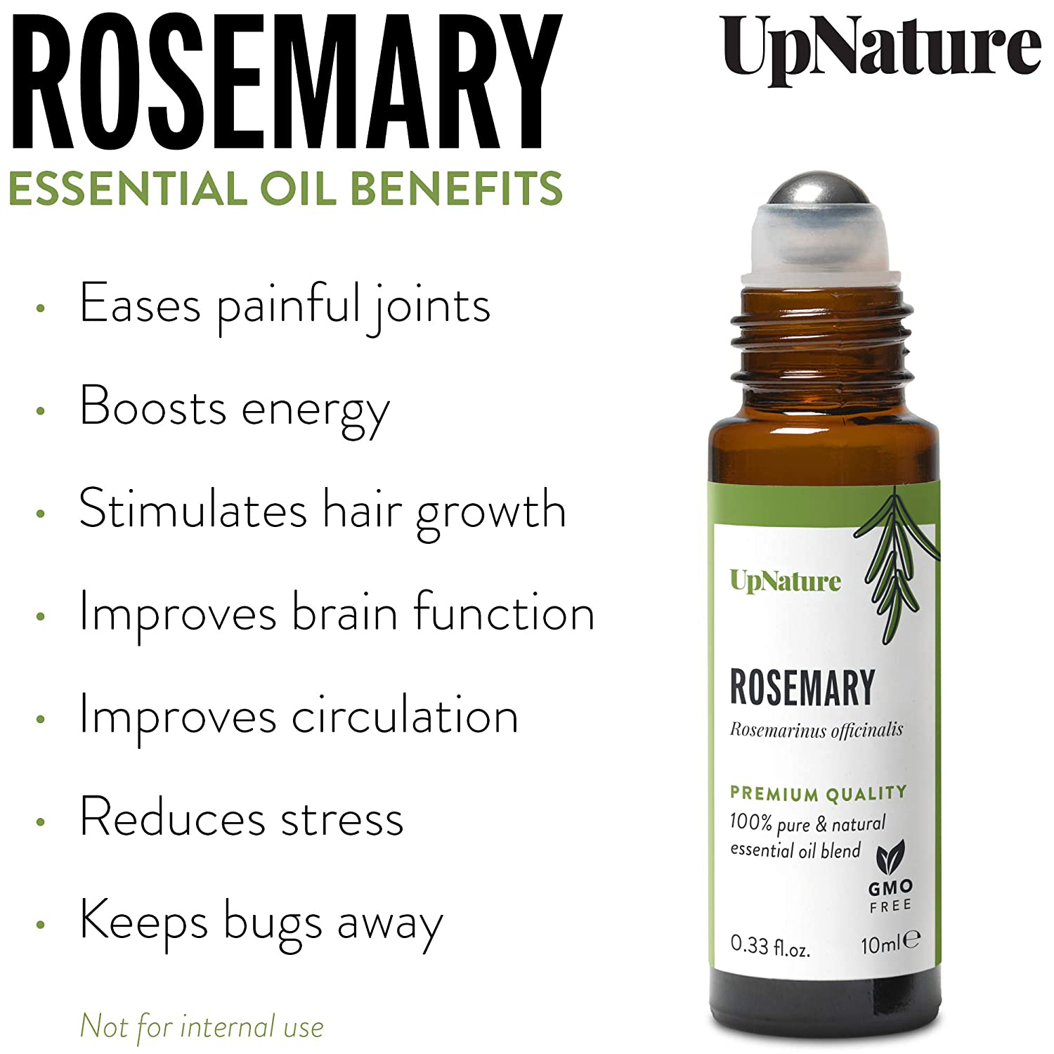 Lavender Essential Oil Roll On by UpNature - Calming Essential Oils for Sleep, Stress Relief, Anxiety & Relaxation - Pure Lavender Essential Oils for Skin & Hair Growth - No Diffuser Needed!