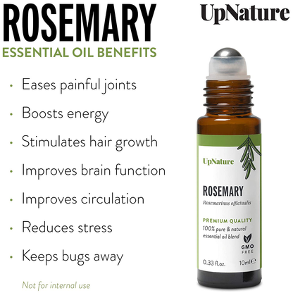 Lavender Essential Oil Roll On by UpNature - Calming Essential Oils for Sleep, Stress Relief, Anxiety & Relaxation - Pure Lavender Essential Oils for Skin & Hair Growth - No Diffuser Needed!