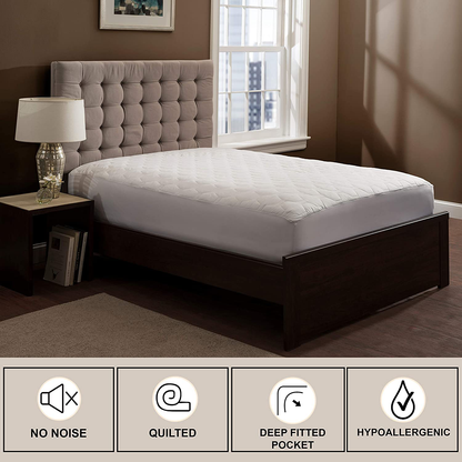 The Grand Mattress Pad Cover - Fitted Deep Pockets, Only Quality Fabrics Used & Breathable - Suitable for Cot (33"x75")