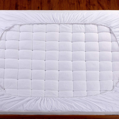 Queen Mattress Pad Cover Cooling Mattress Topper Pillow Top Cotton Top with Down Alternative Fill (8-21” Fitted Deep Pocket Queen Size)