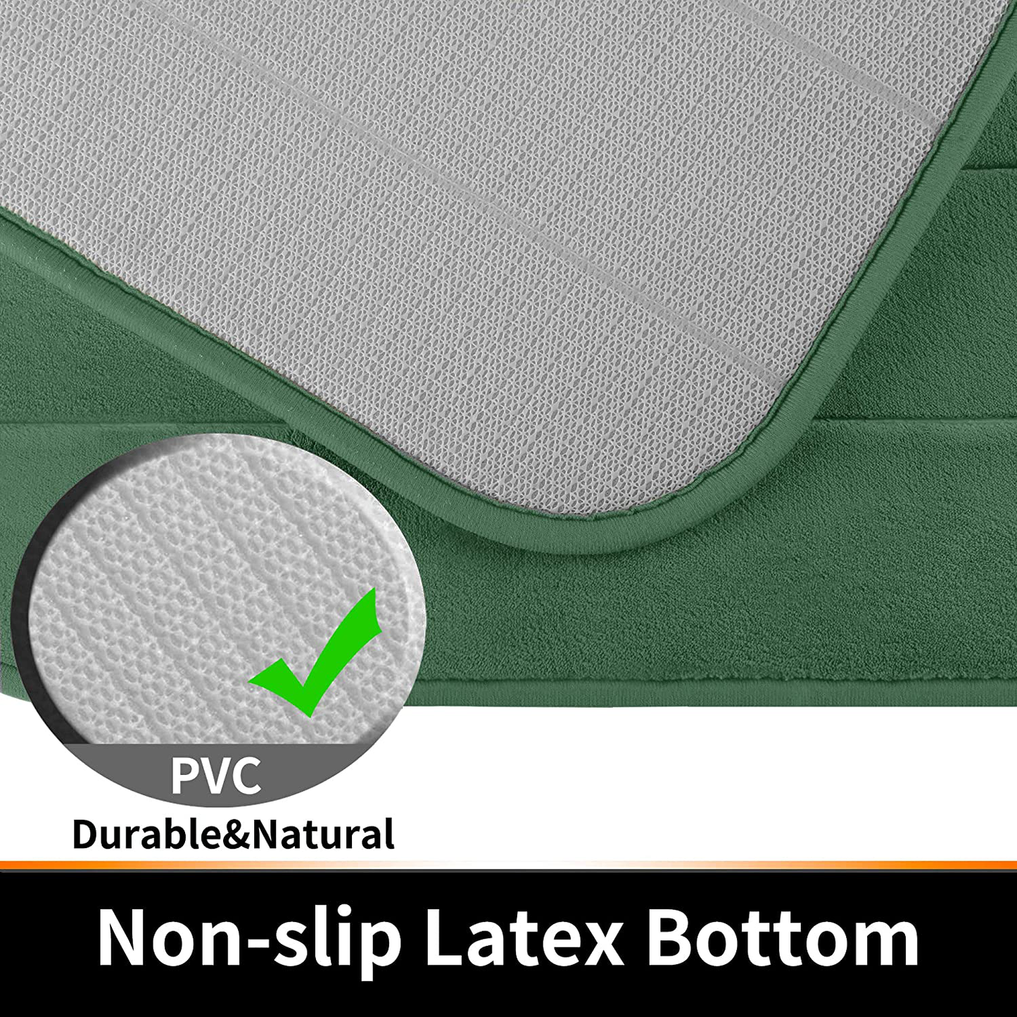 Memory Foam Bath Mat Rug, Comfortable, Soft, Super Water Absorption, Machine Wash, Non-Slip for Bathroom 
