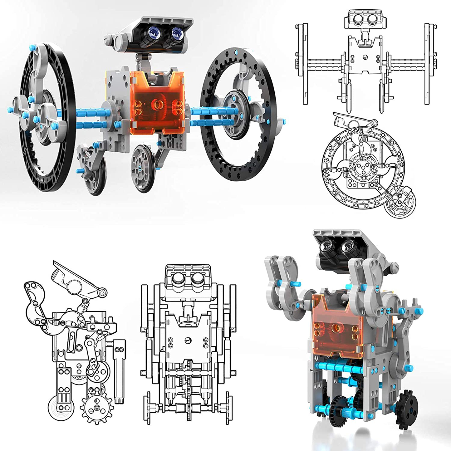 CIRO 12-in-1 Solar Robot Toys, STEM Education Activities Kits for Kids 8-12, 190 Pieces Building Sets