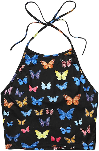 Romwe Women's Casual Camisole Sleeveless Vest Halter Cami Tank Top