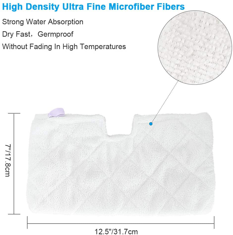 Fushing 10Pcs Steam Mop Pads, Washable Microfiber Cleaning Steamer Replacement Pads for Shark Steam Pocket Mop Hard Floor Cleaner S3500 Series S3501 S3550 S3601 S3601D S3801 S3801CO S3901 SE450 S2901