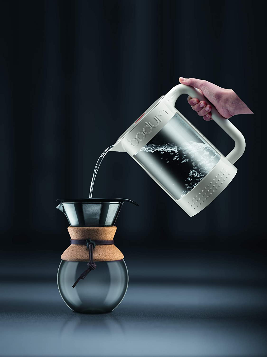 BODUM Pour Over Coffee Maker Grip, 8 Cup, 34 Ounce, Double Wall Cork