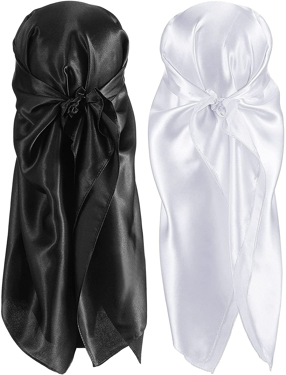 2 Pieces 35 Inch Silk Head Scarf Sleeping Hair Wrapping Night Satin Scarf