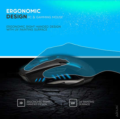 Gaming Mouse Wired, 4 Adjustable DPI Levels, 7 Circular & Breathing LED Light Wired Mouse Used for Games and Office Laptop, PC, Mac