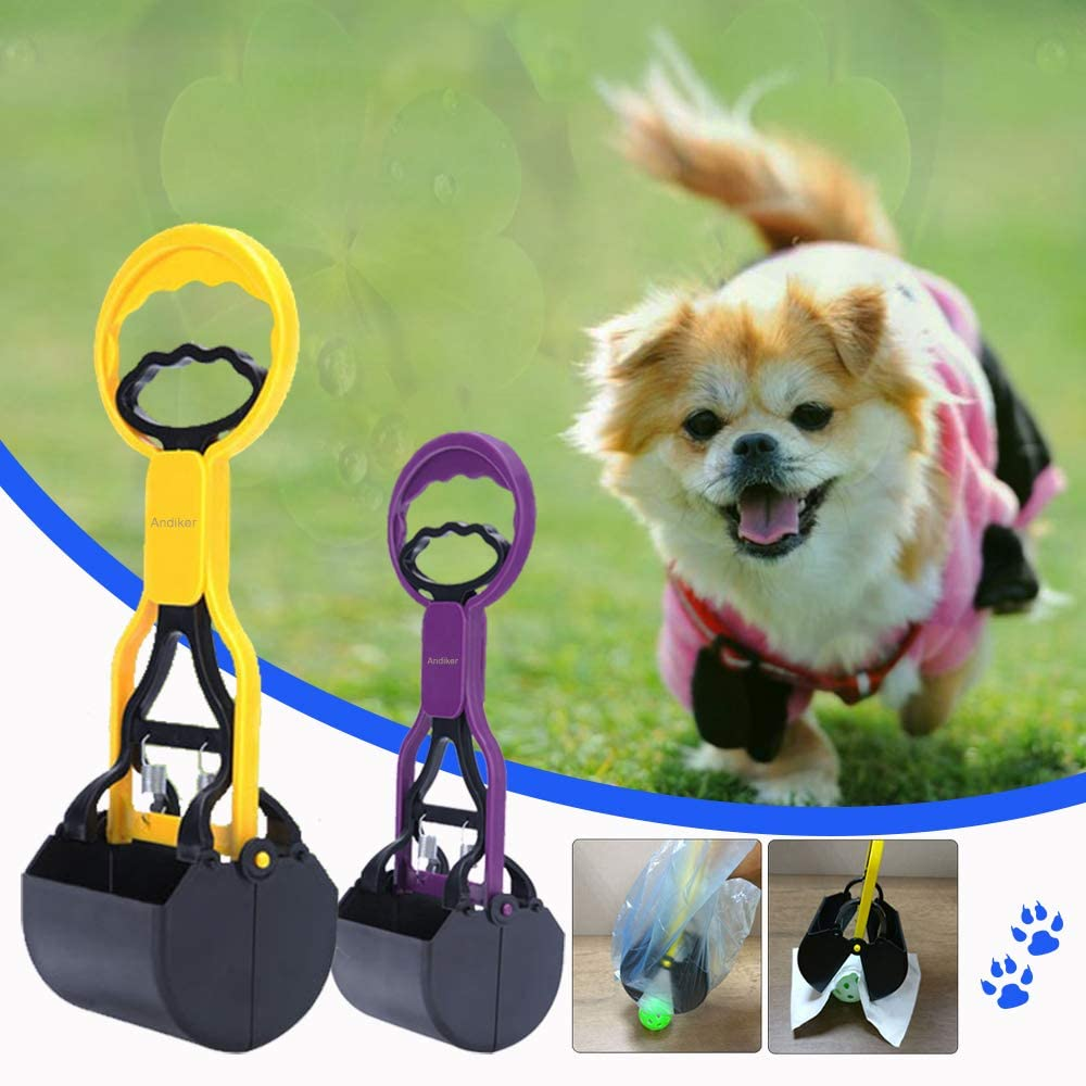 Pooper Scooper for Pets, Portable Pet Waste Scooper, Dog Jaw Scoop with Long Handle for Pet Waste Pick Up(Blue)