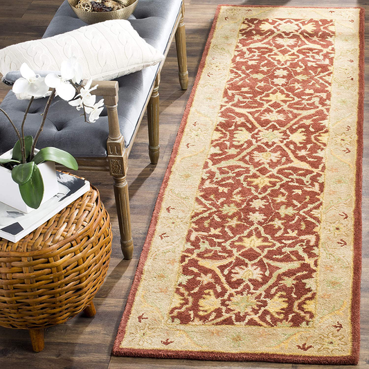 Safavieh Antiquity Collection AT14C Handmade Traditional Oriental Premium Wool Runner, 2'3" x 8' , Rust