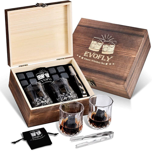 Birthday Gifts for Men Women, Whiskey Stones Set, Unique Anniversary Wedding Retirement Gift Ideas for Couple Dad Husband Boyfriend Him Grandpa, Man Cave Gifts Cool Gadgets for Alcohol Scotch Bourbon