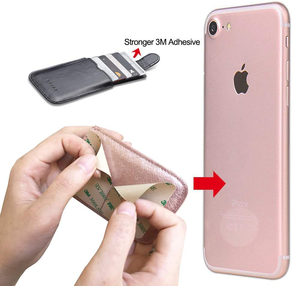 RFID Blocking Phone Card Holder Stick-On Hold up to 5 Cards